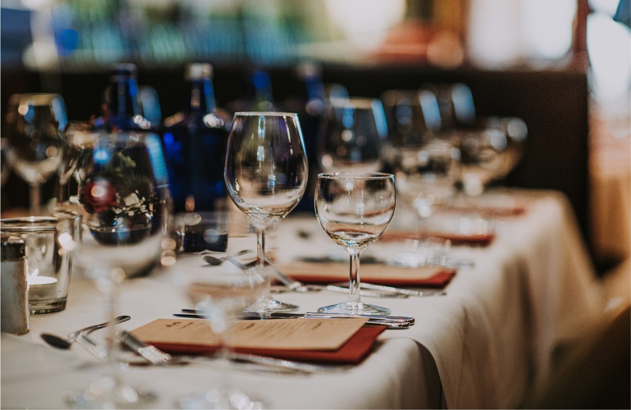 A set table before the evening begins